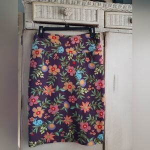 Lularoe purple floral skirt with bunny design